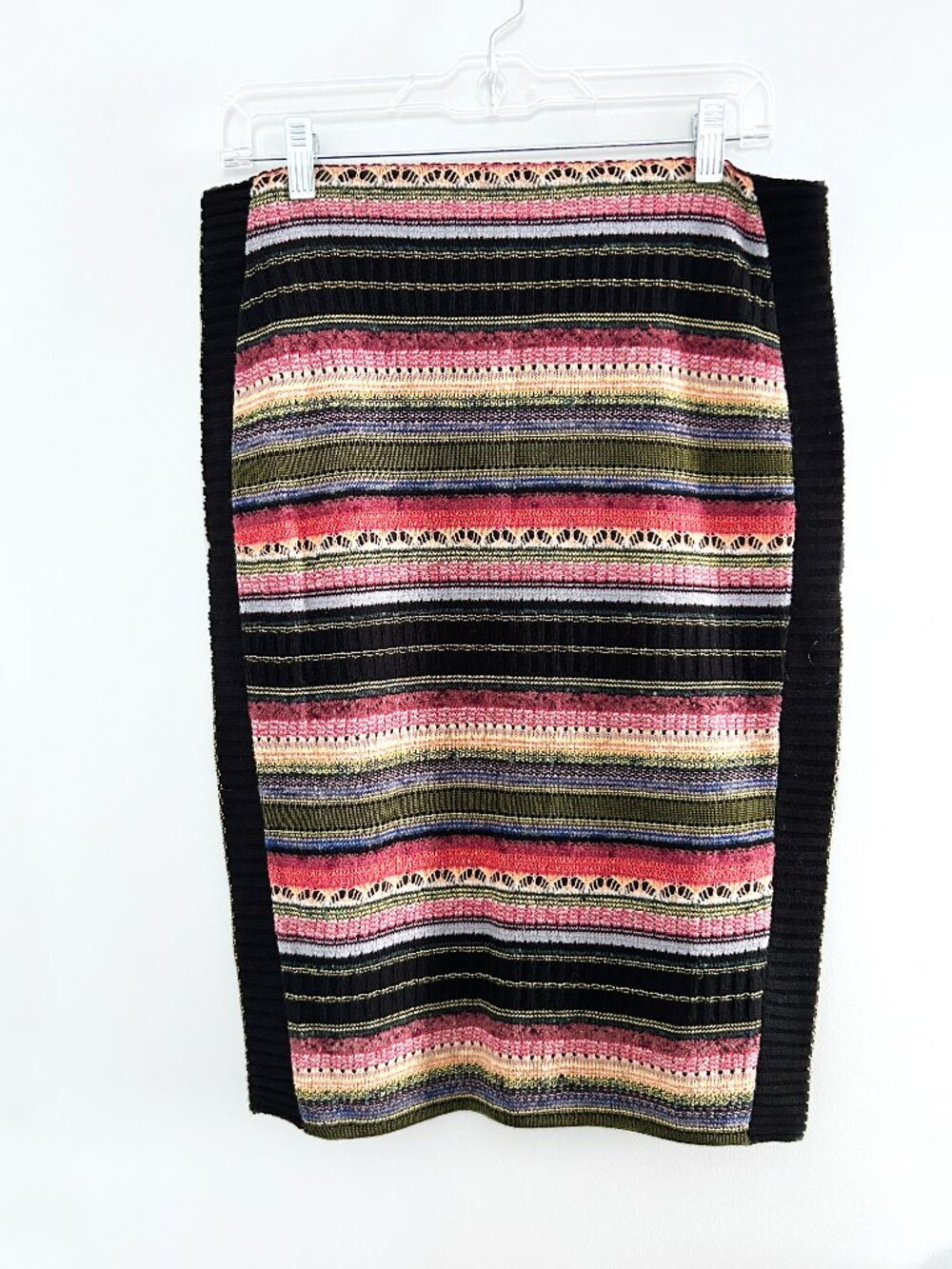 Cecilia Prado Midi Pencil Skirt Striped Anthropologie Boho Knit Bodycon Size M